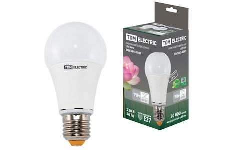 TDM ELECTRIC SQ0340-0081 Лампа светодиодная А60 - 7 Вт-220 В -4000 К–E27 TDM